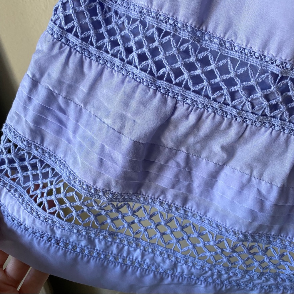 Marie Oliver Pennie Top Periwinkle Light Blue Purple Bohemian Boho Blouse Top - Picture 7 of 7